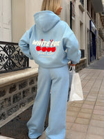 Club 14 Cassie Wide Leg Sweatpants Blue