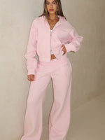 Come A Long Way Wide Leg Sweatpants Pink