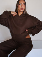 Come A Long Way Oversized Hoodie Chocolate