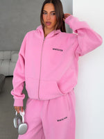 Core Classic Zip Front Hoodie Pink