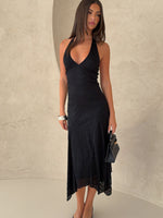 Crazy Little Thing Halter Midi Dress Black