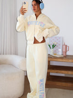 Daydreamers Madeline Wide Leg Sweatpants Lemon