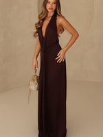 Delicate Delight Maxi Dress Chocolate