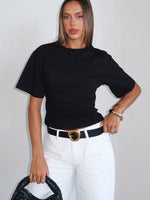 Destination Unknown Cinched Waist Boxy Tee Black