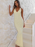 Destiny Lace Maxi Dress Lemon