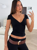 Elevated Babe Short Sleeve Top Black