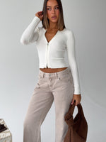 Fine Wine Long Sleeve Knit Top Off White