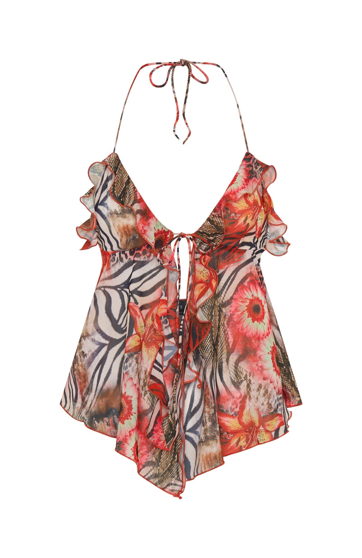 Flirty And Thriving Halter Top Savage Bloom
