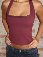 Good Feels Halter Top Burgundy