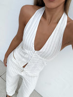 I Don't Compete Halter Top White