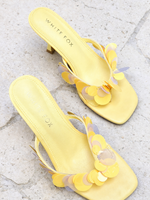 Imogen Sequin Mules Lemon