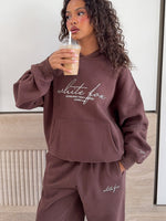 Know What You Want Oversized Hoodie Chocolate