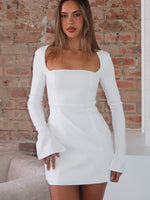 Living For Love Long Sleeve Mini Dress Off White