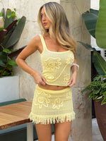 Living Loud Knit Mini Skirt Lemon