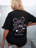 Love You Forever Oversized Tee Black