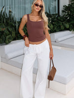 Lover's Refresh Linen Pants White