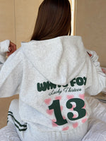 Lucky Thirteen Charise Zip Front Hoodie Grey Marle