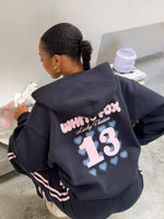 Lucky Thirteen Charise Zip Front Hoodie Navy