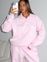 Make It Or Break It Quarter Zip Sweater Pink