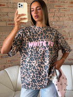Offstage Printed Oversized Tee Dark Leopard
