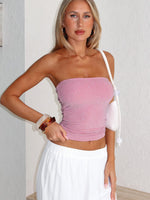 Passing By You Strapless Top Pink