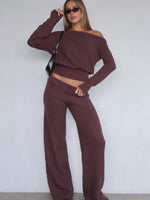 Please Be Mine Knit Pants Chocolate