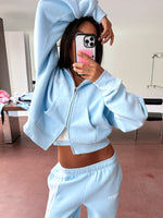Release 15 Asalia Boxy Zip Front Hoodie Blue