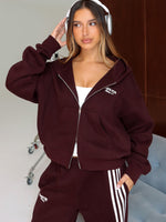 Release 15 Asalia Boxy Zip Front Hoodie Plum