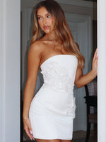 Rendezvous Strapless Mini Dress Cream
