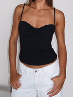 Riding the Wave Bow Trim Top Black