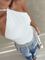 Rough Love Fringe Top Cream