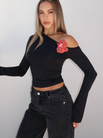 Said So Long Sleeve Top Black