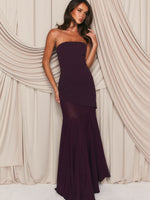 Sending My Best Strapless Maxi Dress Burgundy