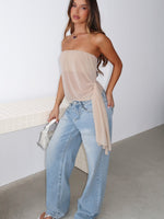 Sheer Intent Strapless Top Nude