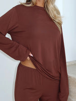 Slow Life Long Sleeve Pyjama Top Chocolate