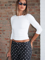Soft Focus 3/4 Sleeve Top White
