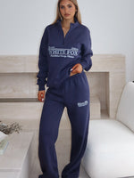 Standing My Ground Wide Leg Sweatpants Navy
