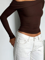 Swapping Digits Long Sleeve Top Chocolate