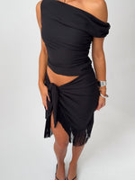 Sweet And Savage Off Shoulder Midi Dress Black