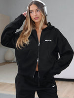Test Drive Boxy Zip Front Hoodie Black