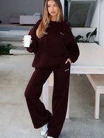 Test Drive Wide Leg Sweatpants Chocolate