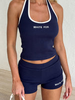 Doing My Best Ribbed Bike Shorts Navy