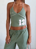 Can't Help The Feeling Halter Top Khaki